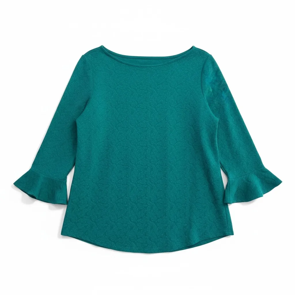 Kim Rogers Textured Teal Top - Image 3