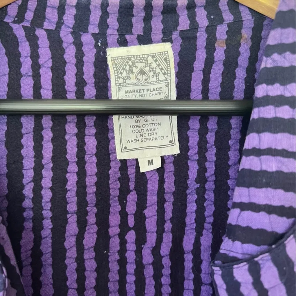 Batik Dyed Marketplace Reversible Jacket Blue Size M - Image 2