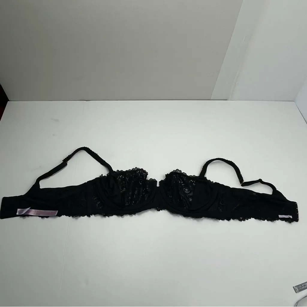 Savage x Fenty Romantic Corded Lace Unlined Balconette Bra Womens 42DD‎ Black Size undefined - Image 10