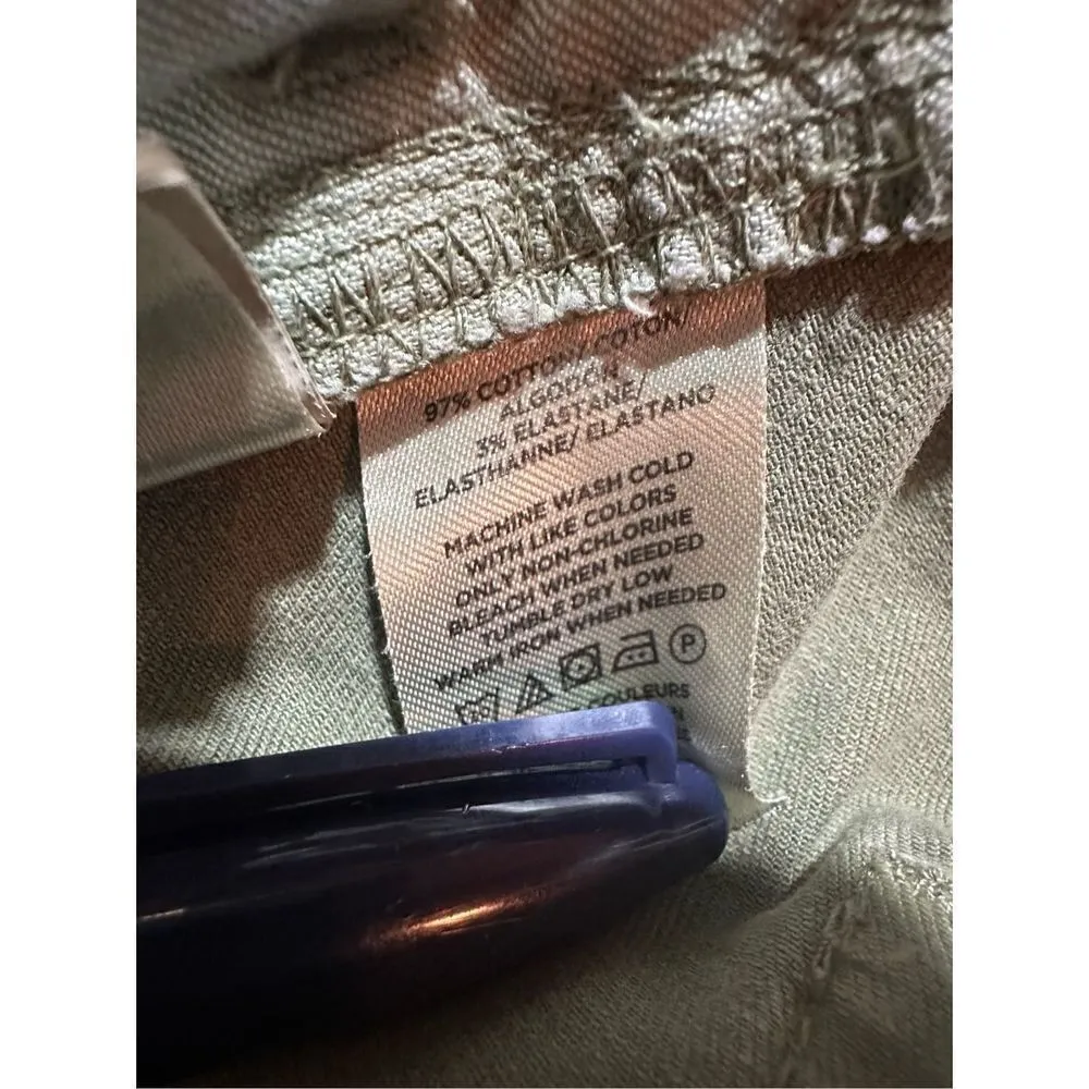 Loft high waist skinny crop jeans Olive green sz 28 - Image 9