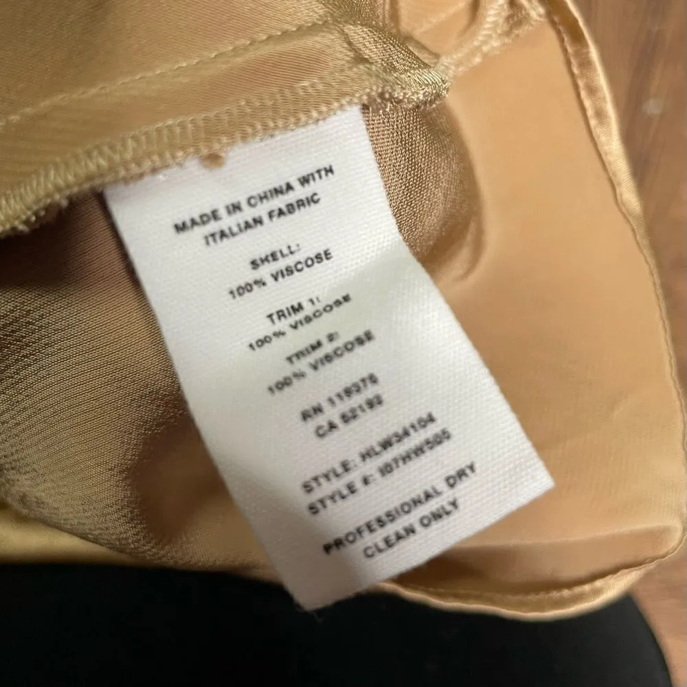 Helmut Lang Women's Metallic Ruched‎ Satin Top Gold Medium - Image 8