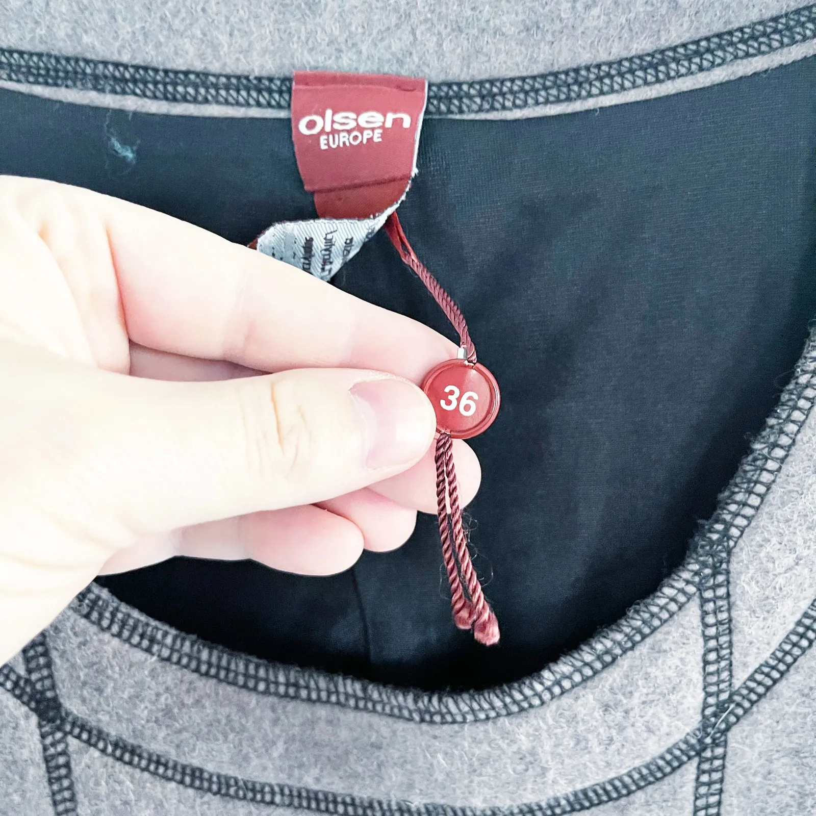 Olsen Europe Boiled Wool Blend Ombre Sheath Dress Gray - Image 4