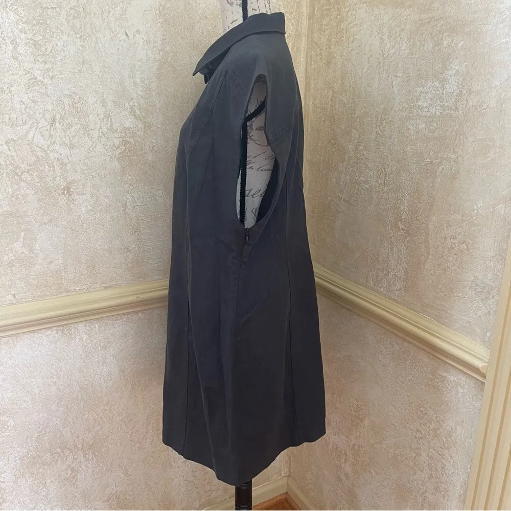 H&M LINEN-BLEND DRESS GREY FRONT BUTTONS SZ US XL - Image 15