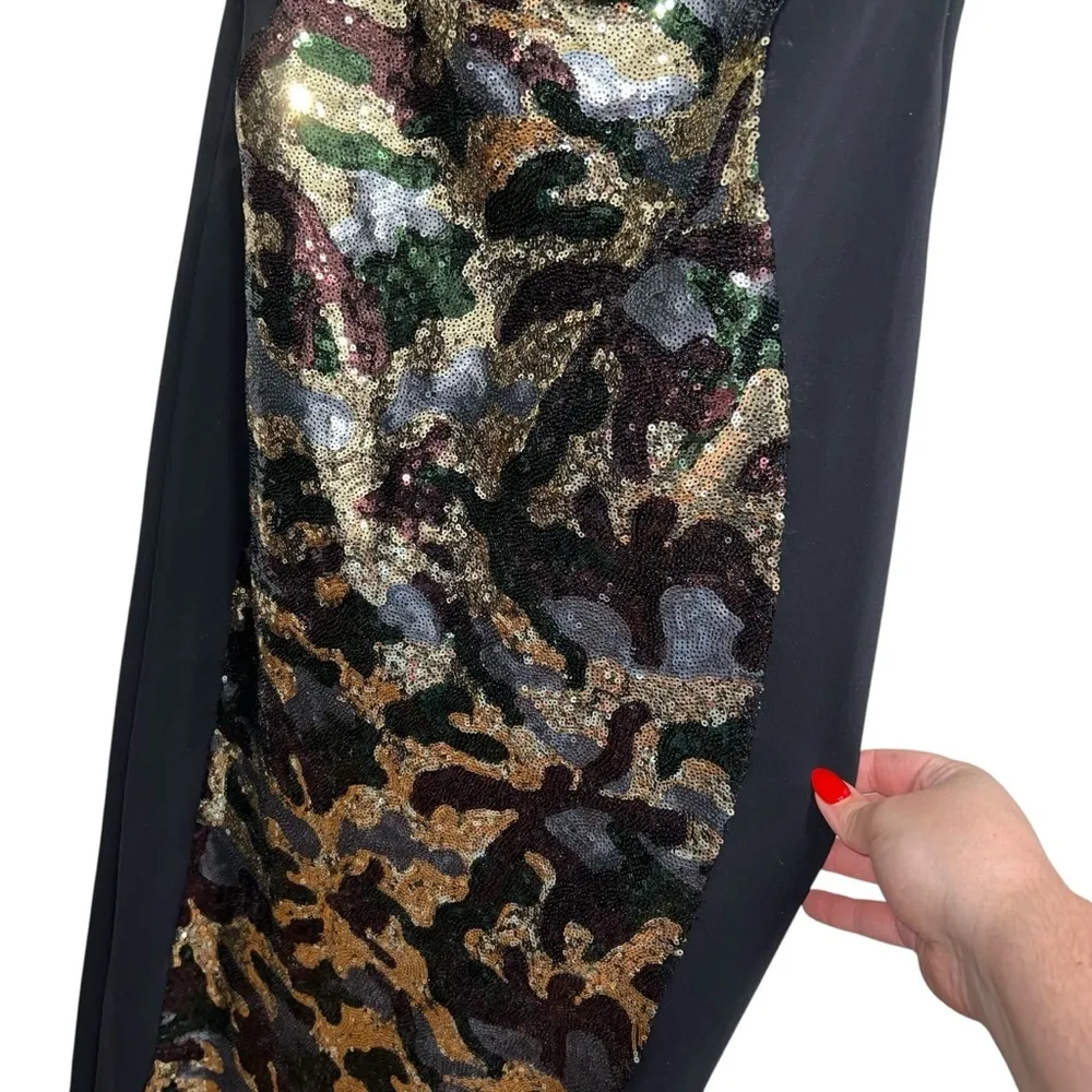 NEW NWT Chiara Boni La Petite Robe Merlina Strapless Maxi Gown Camouflage Sequin - Image 8