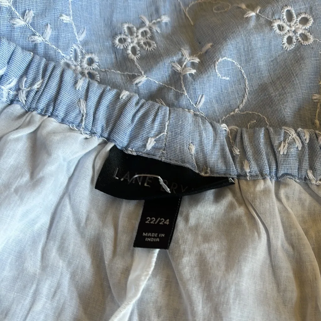 NWOT LANE BRYANT COTTON CONVERTIBLE EYELET DRESS SZ-22/24 - Image 7