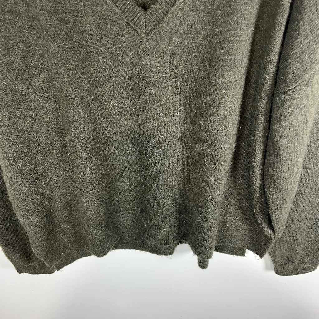 Lucky Brand Green Pullover Wool Blend‎ V Neck Sweater Women’s Large Soft - Image 3