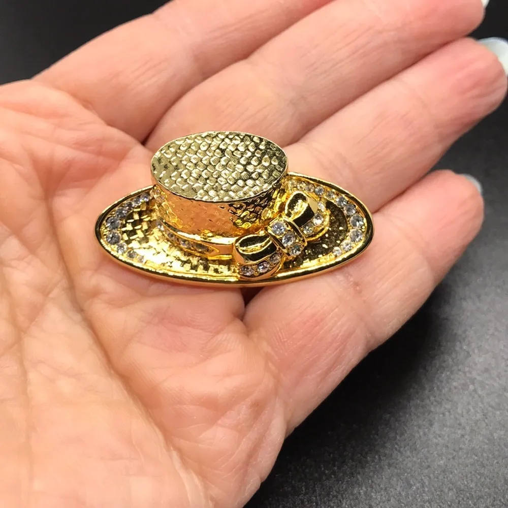 Rhinestone Embellished Hat Brooch - Image 8