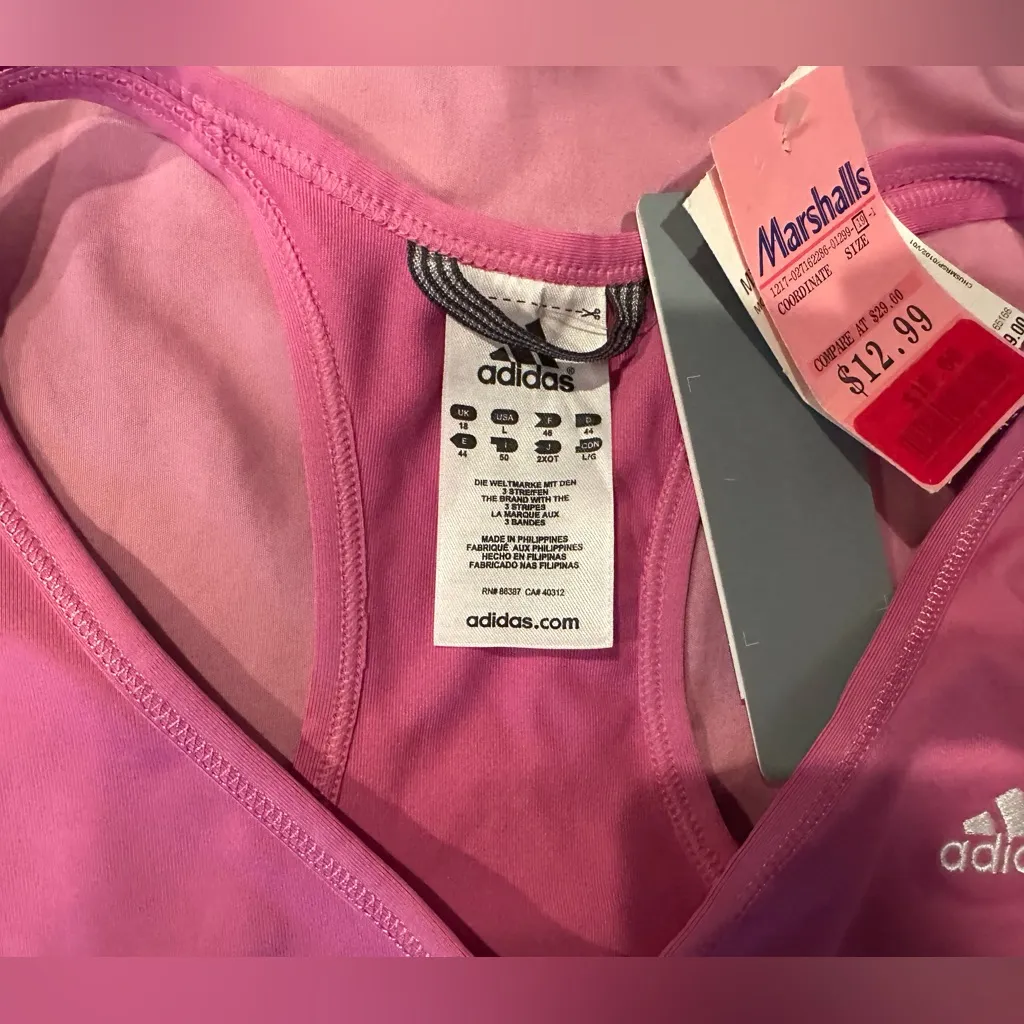 Adidas Women's Vivid Pink Sports Bra - Image 3