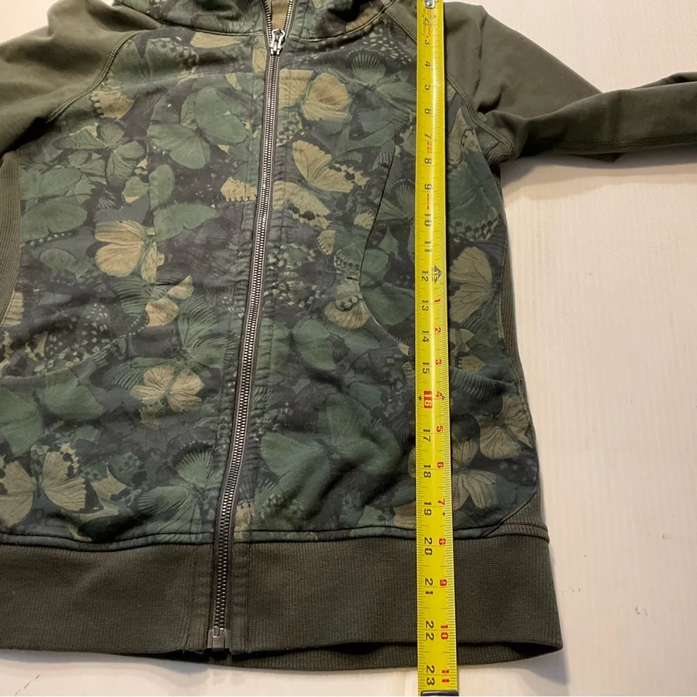 Lululemon Butterfly Biggie So Fly Scuba Jacket Size 6 define green black camo - Image 6