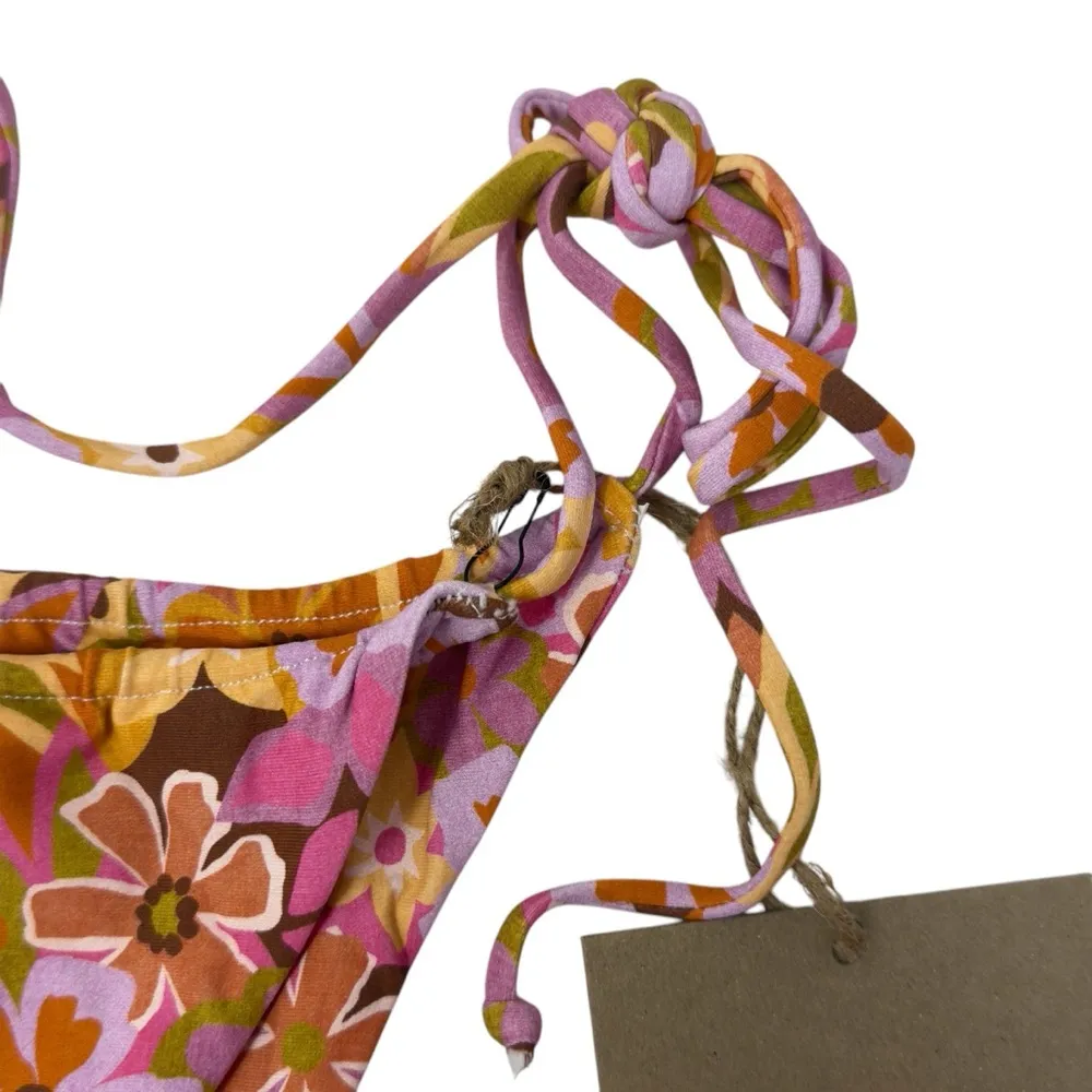 Stone Fox Swim River Bikini Bottom In Retro Pop Adjustable Side Tie Thong Size M - Image 7