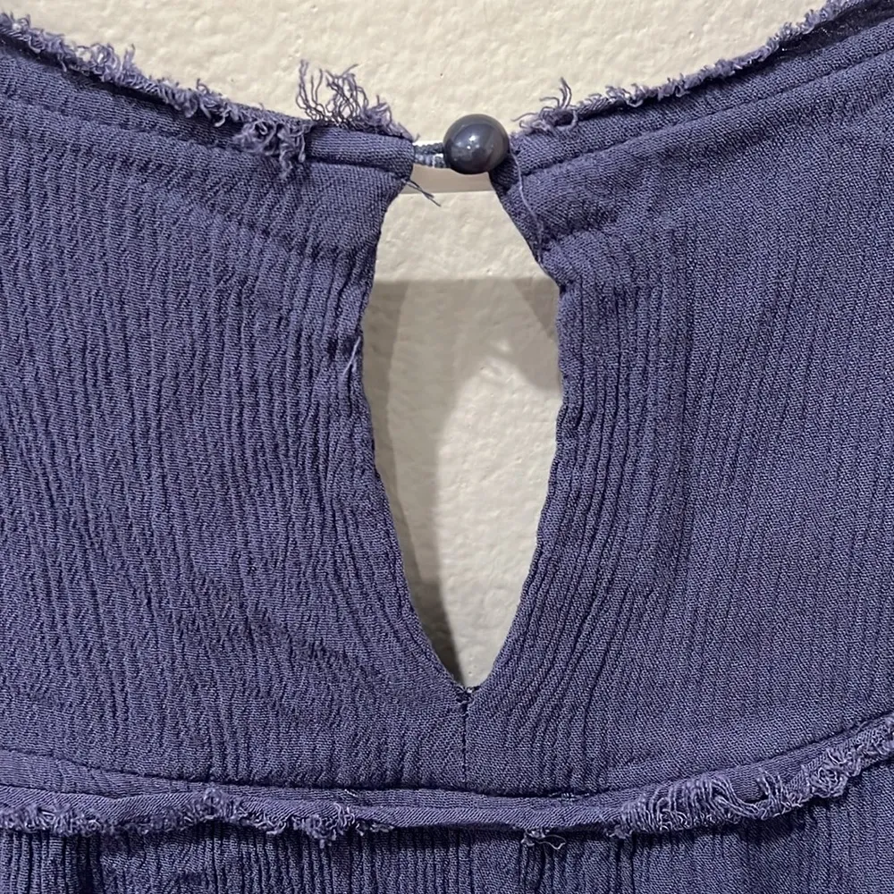 Daytrip Blue Woven Flowy Mini Dress | Large - Image 7