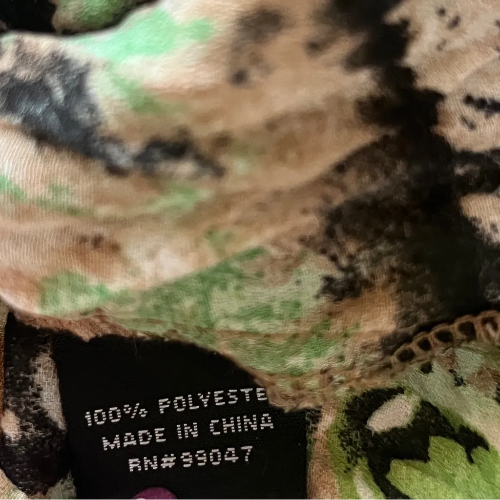 Vintage Sequin Zip Up Brown and Green Zebra Print Cardigan Size L - Image 8