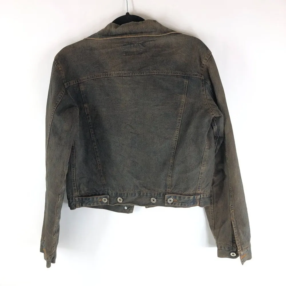 Jonny Womens Denim Jacket Quilted Lining Vintage Retro Trucker Made in Italy L Blue Size L - Image 3