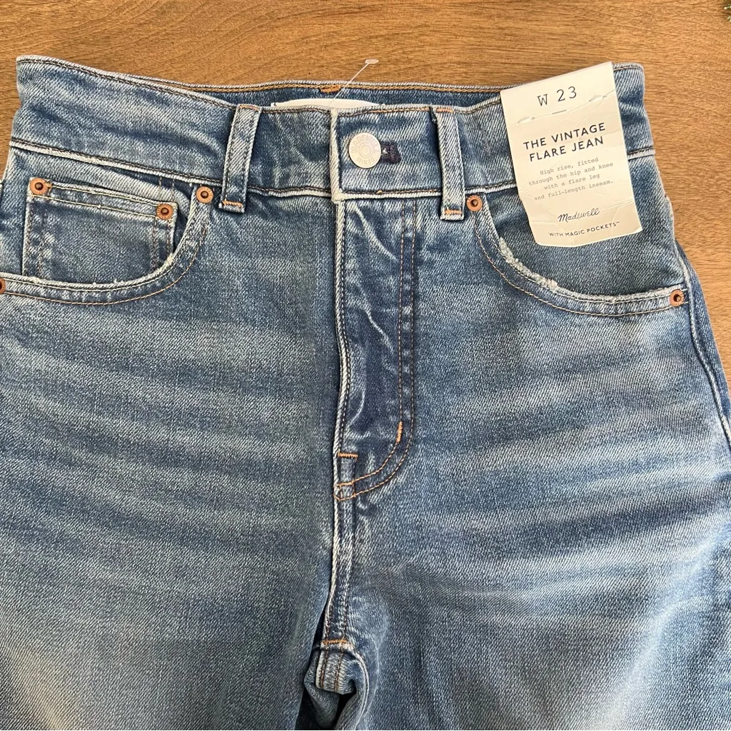 Madewell The Vintage Flare Jean in Bouvier Wash Size 23 NWT - Image 9