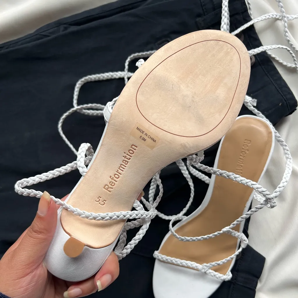 Reformation Porto Braided Wrap Up Sandals ✨ - Image 6