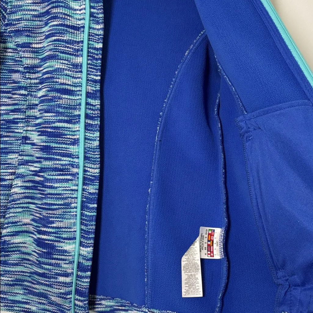 Spyder Blue Space Dyed Full Zip Fleece Lined Knit Jacket with Pockets Size S - Image 6