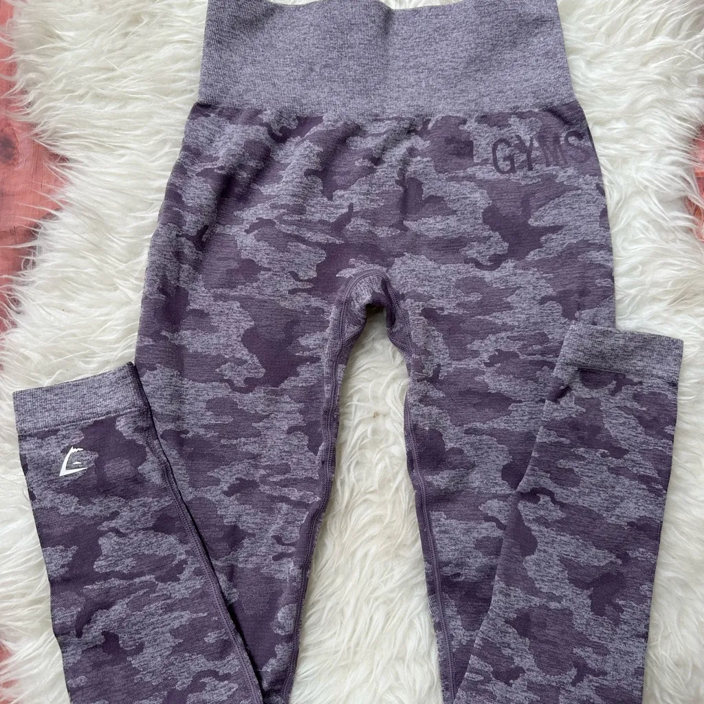Gymshark  Leggings - Purple Camo - Image 7