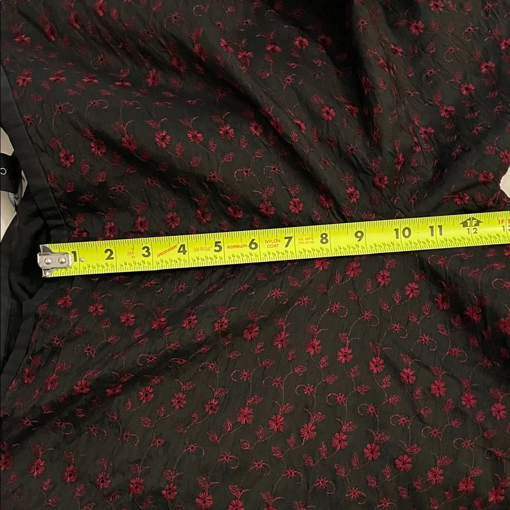 Karen Kane Black Eyelet Embroidered Silk Ankle Pants Womens Size 14 Dressy - Image 6