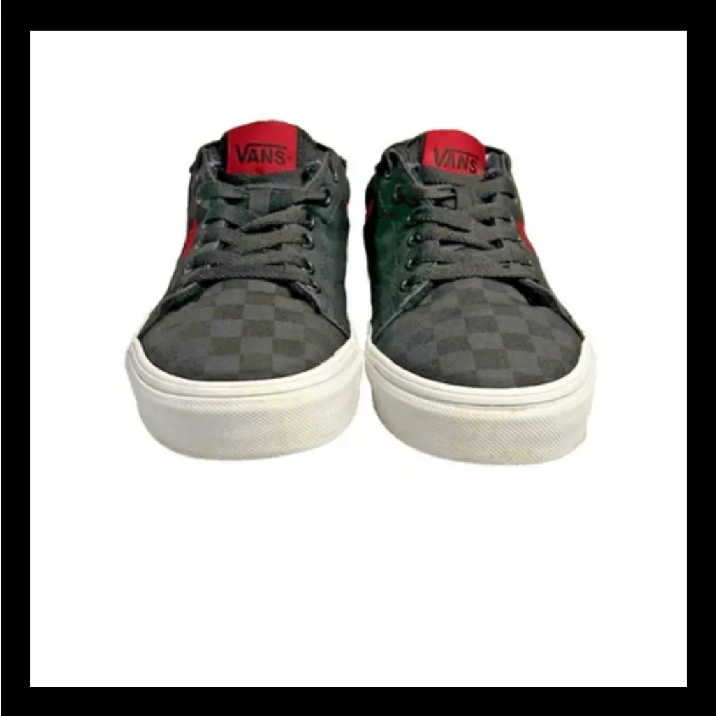 Vans Off The Wall Seldan Black & Red Checkerboard Skate Sneakers Womens 8.5 M 7 - Image 7