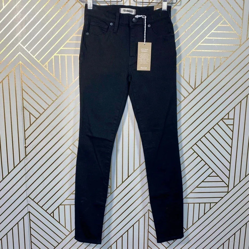 Madewell 9" Mid-Rise Skinny Jeans ISKO Stay Black‎ - Image 3