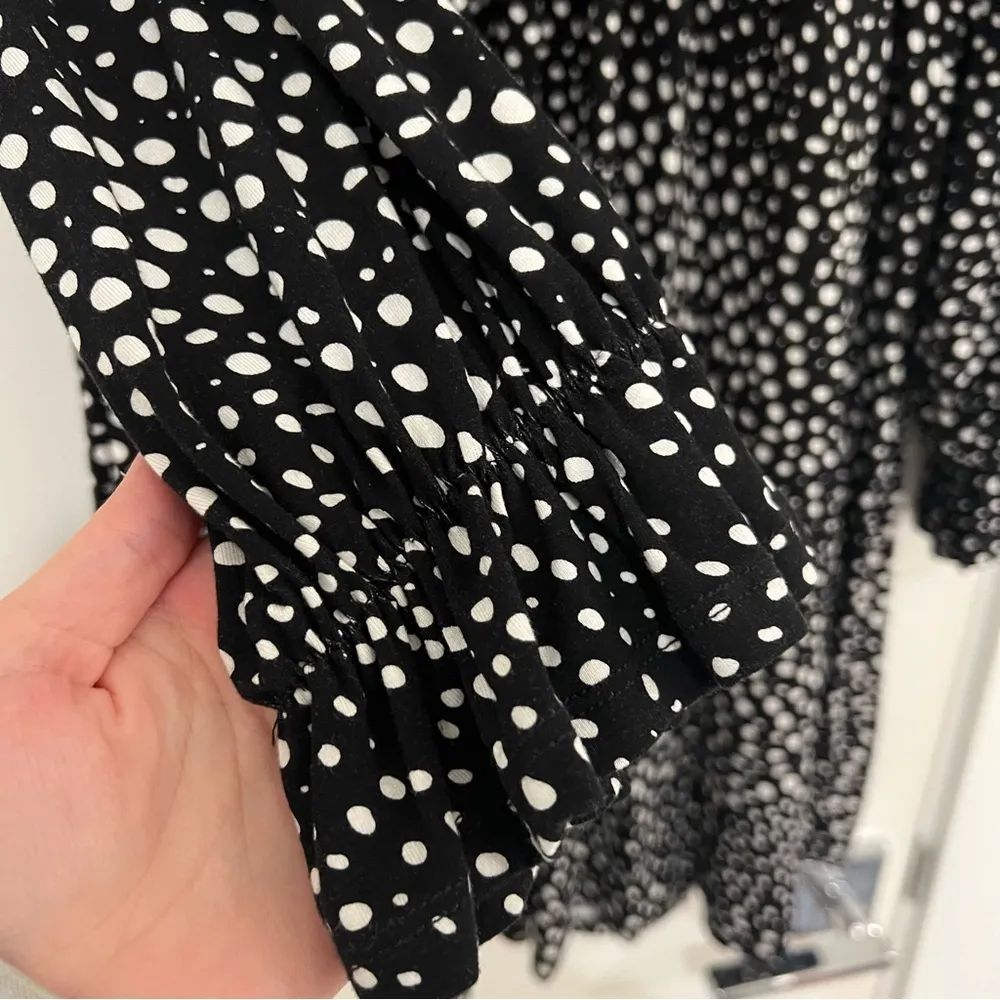ASOS Scattered Polka Dot Long Sleeve Mini Dress - Image 8