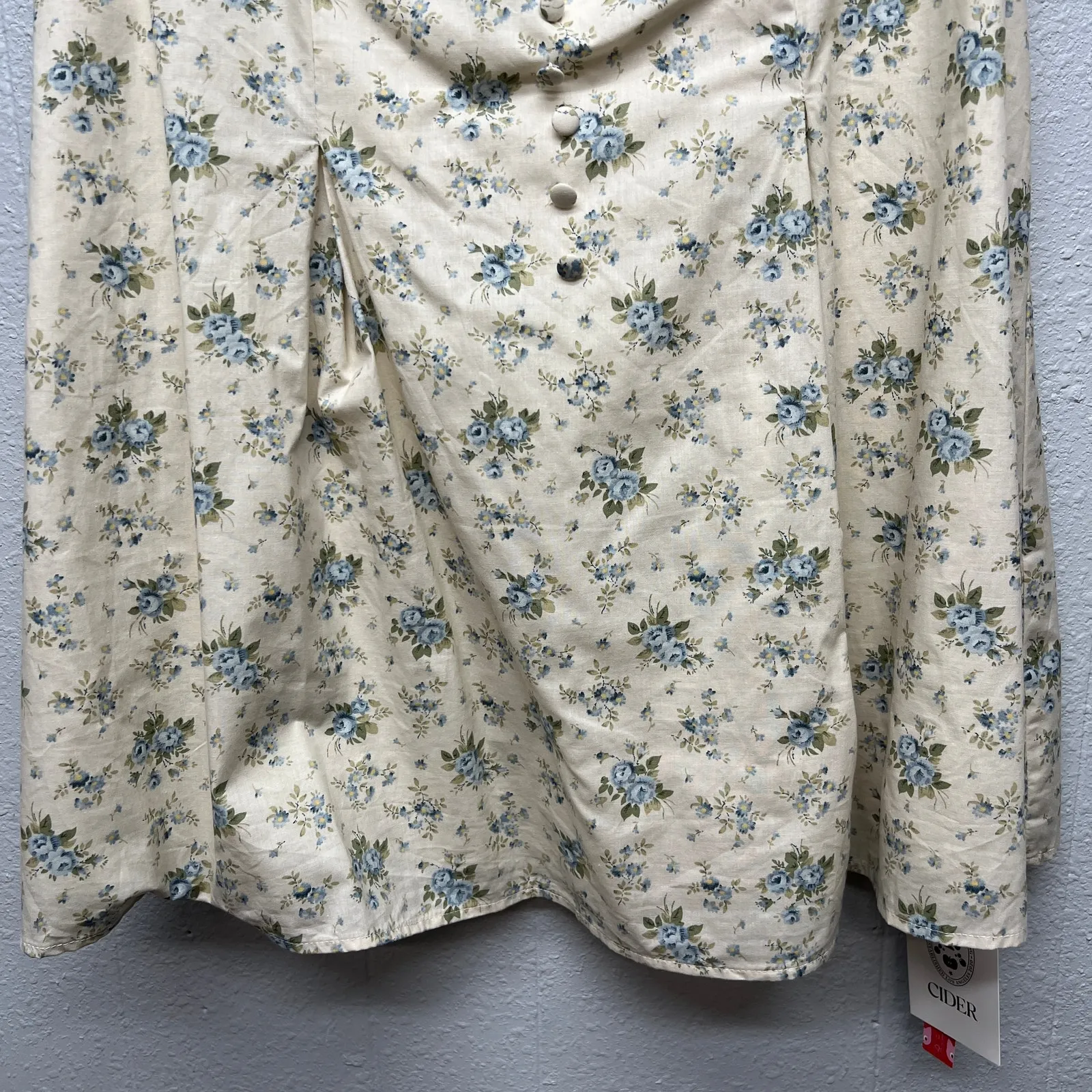 Cider Babydoll Milkmaid Dress Womens 1X Cotton Smocked Cottagecore Fairy Boho - Image 4