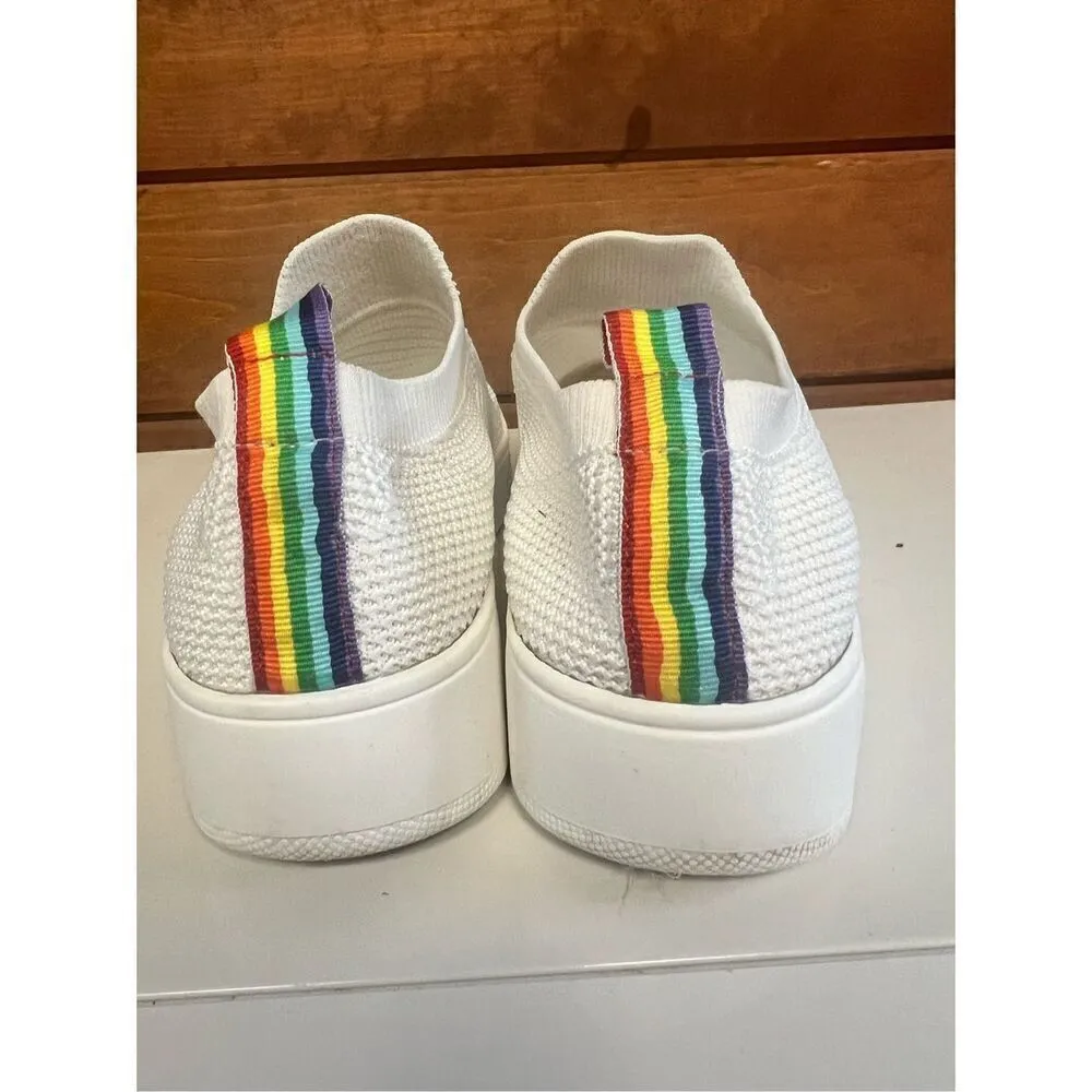 Steve Madden BEALE Sz 8.5 White  Knit Fabric Slip On Shoes - Image 3