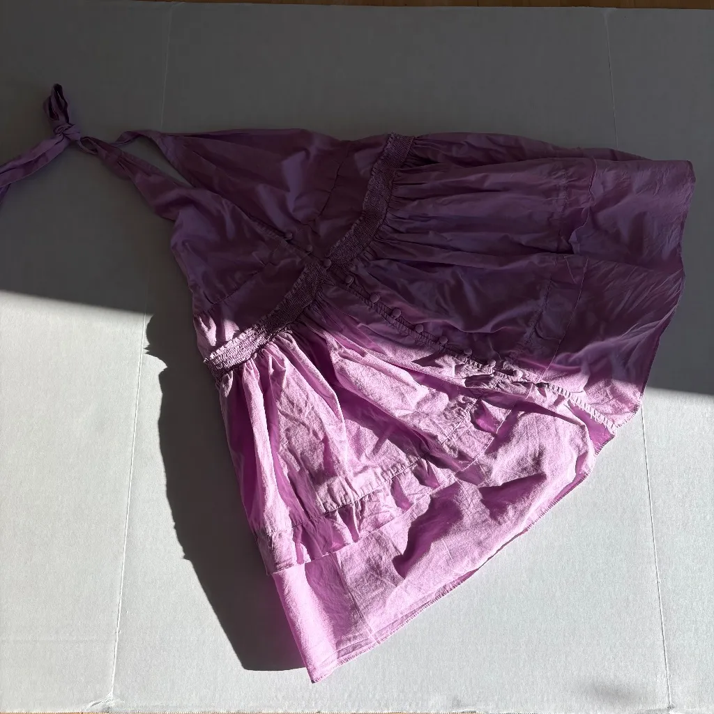 NWT Free People Sail away tunic  tiered ruffle dress lilac purple small - Image 12