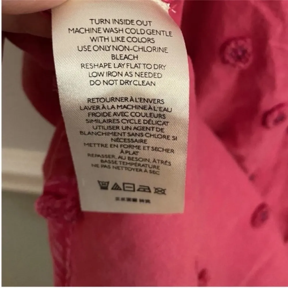 Anthropology Pilcro and the Letterpress Adira Button Down Pink Beaded Top Small Orange - Image 11