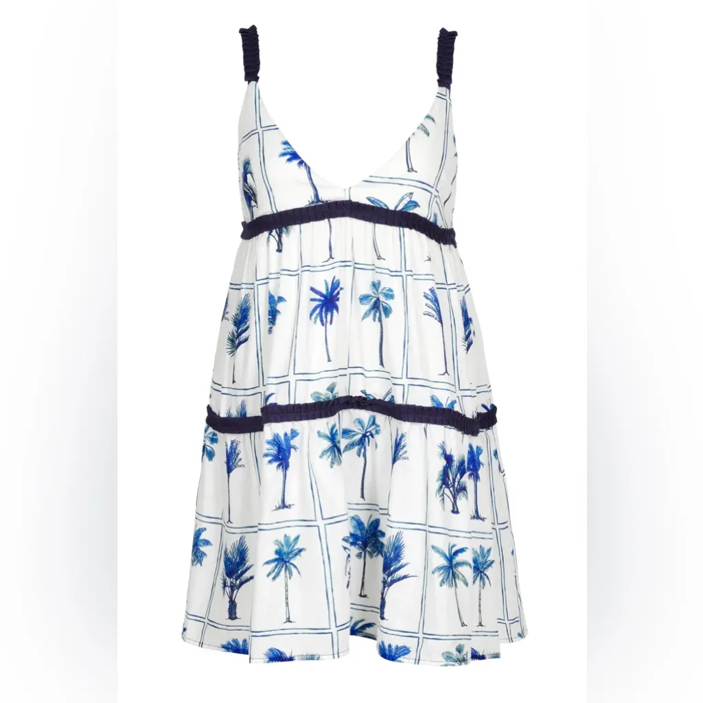 Sancia The Pascal Mini Dress in Palm Print Size Small NWT White - Image 4