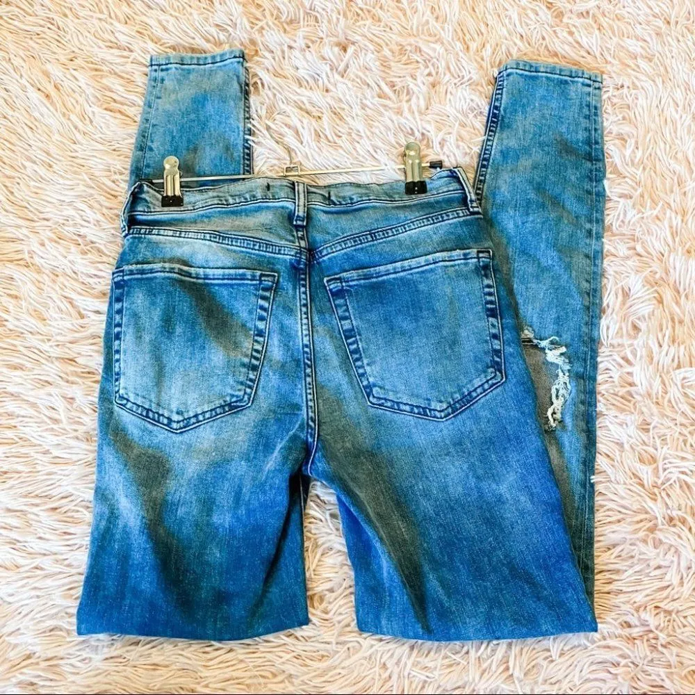 Free People High Rise Busted Skinny Jeans in Blue 27 Long NWT - Image 8