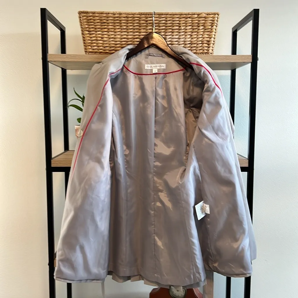 Via Spiga Asymmetrical Zip, Cinchable Waist Spring/Rain Trench Coat Jacket, S - Image 7