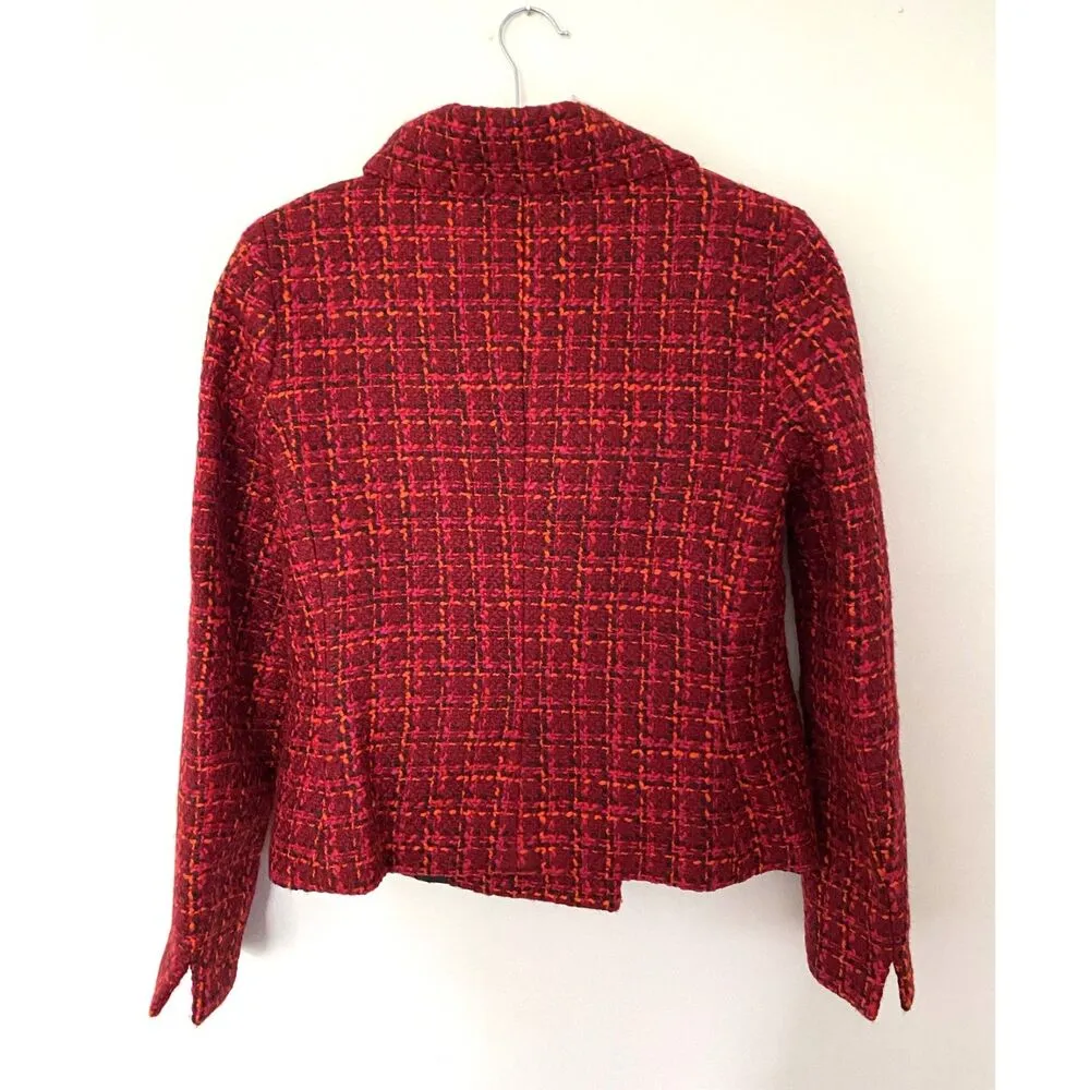 Talbots  Double Breasted Clueless Tweed Coat Blazer Jacket Lined Wool Blend Sz 8 - Image 2