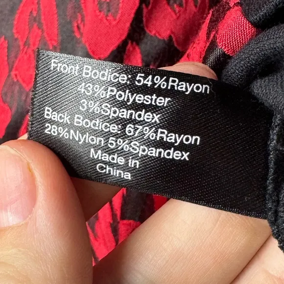 Lane Bryant Cheetah‎ Print Tank Top Womens 18 Black & Red Square Neck Tank Top - Image 4