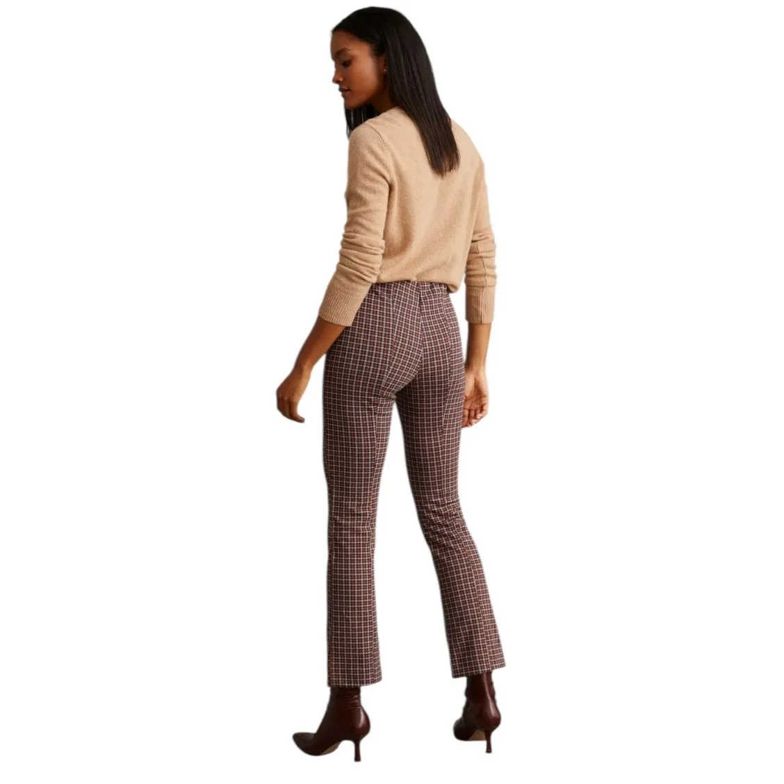 Maeve The Margot Kick-Flare Cropped Pants houndstooth preppy cropped pull on - Image 4