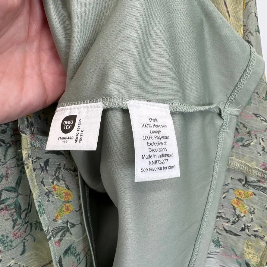 LC Lauren Conrad Forest Fairy Peasant Top Womens Small Green Floral Feminine - Image 8