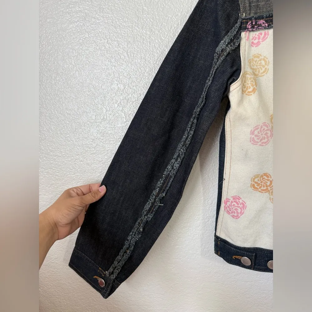 VTG Moschino Jeans Denim Floral Jacket Size US 4 - Image 6