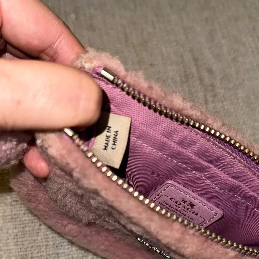Coach Blush Shearling Wristlet/minibag - Image 9
