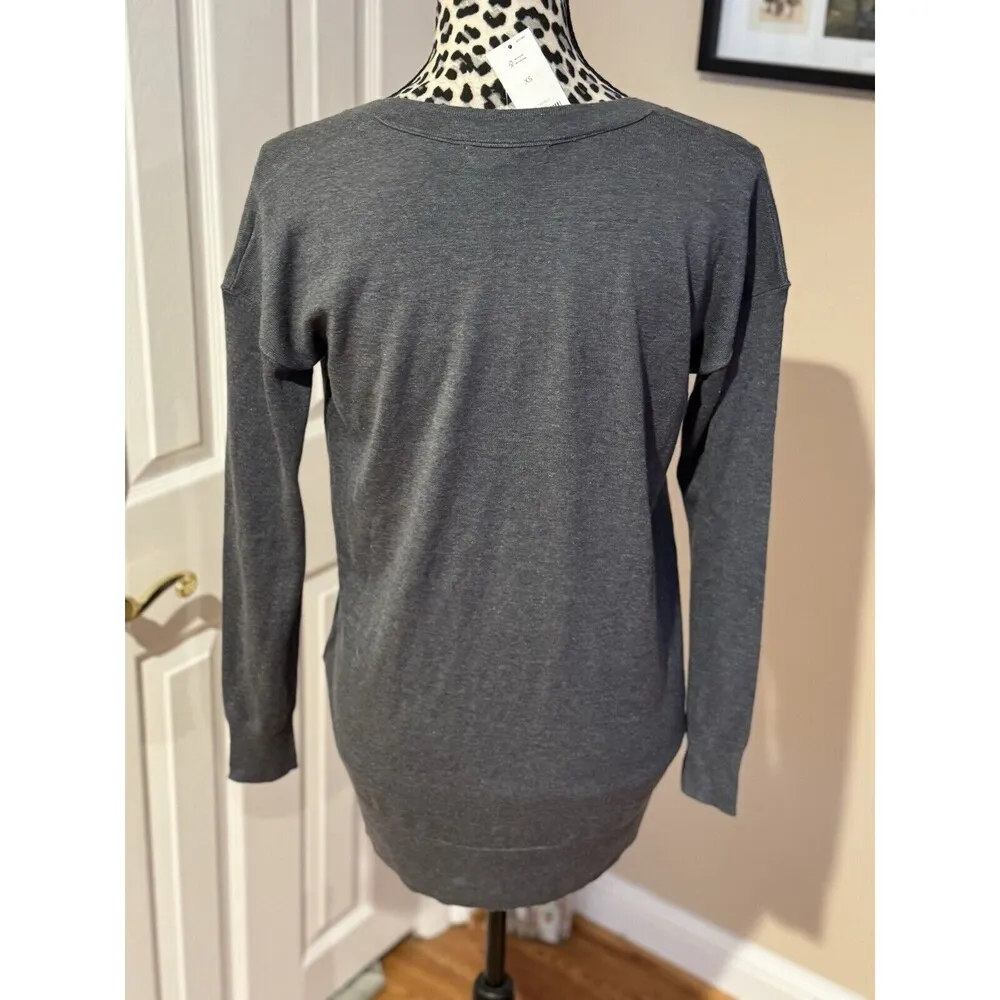 Banana Republic Sweater Sz XS Grey Silk Blend Lightweight Stretch Women’s New - Image 2