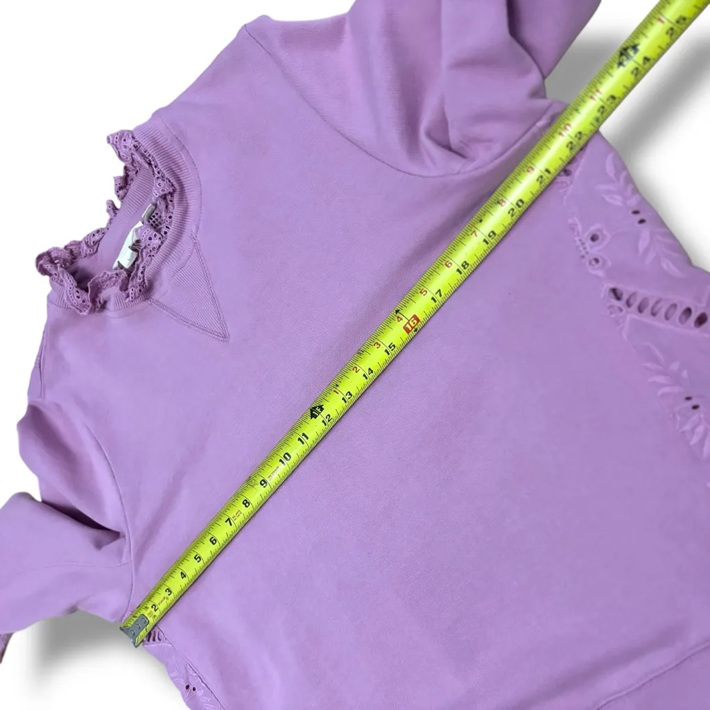 Forever That Girl Lilac Anthropologie Eyelet Sweater – Large - Image 5