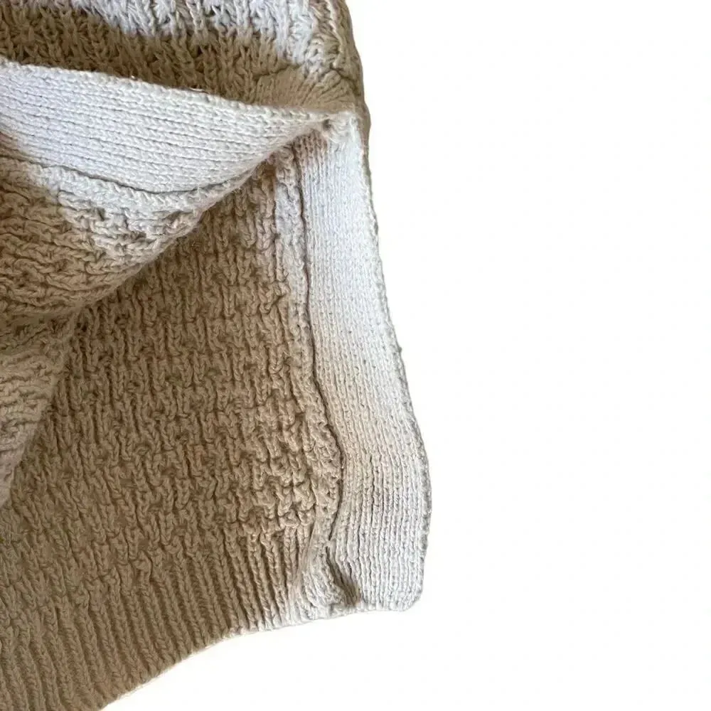 Partners Mervins Ivory Knitted Drop Shoulder Buttons Front Shoulder Pads Y2K S Tan - Image 6