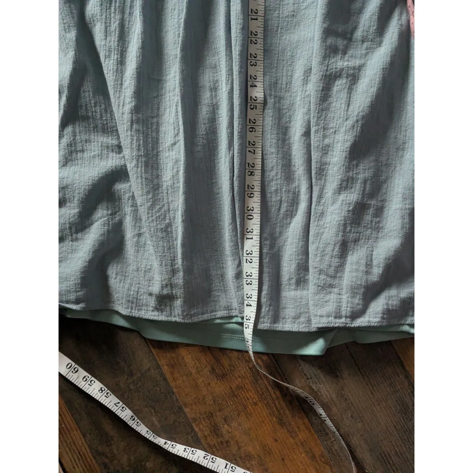 Flamingo Blue Cotton Embroidered Boho Fairycore Babydoll Mini Dress Medium - Image 9