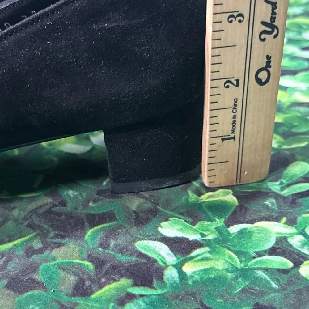 Salvatore Ferragamo Lillaz Women's Black Leather Bow Nubuck Pumps Size 10 AA - Image 11