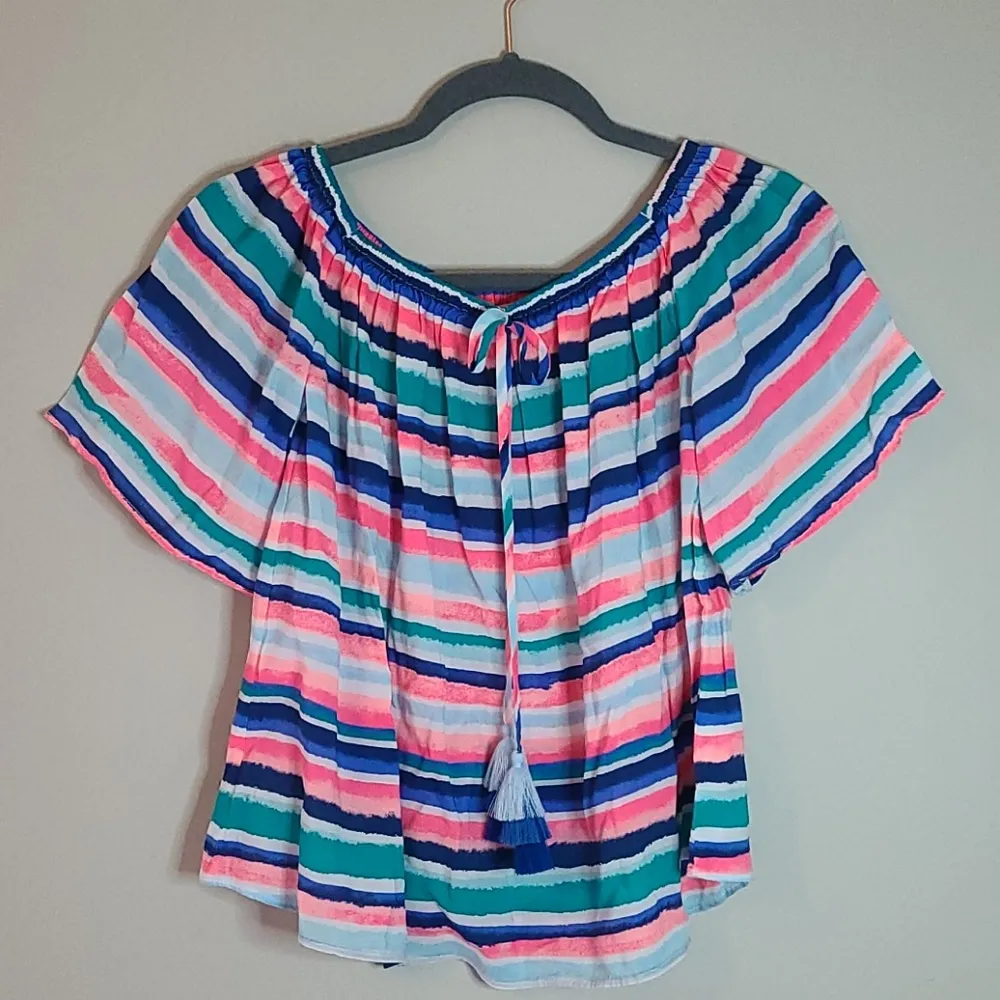 Lilly Pulitzer Sain Striped Off the Shoulder Top - Image 2