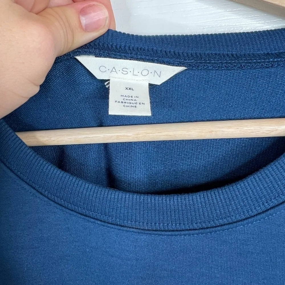 Caslon Women's Blue Drop Waist Sweatshirt Dress Long Sleeve Size XXL - Image 8