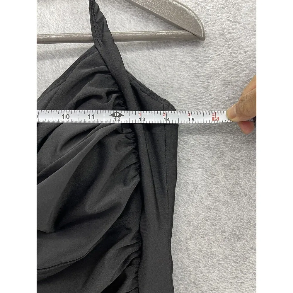 Unbranded Women's Swimsuit Halter Solid Black Sz XXL Ruched Front Full Coverage - Image 7