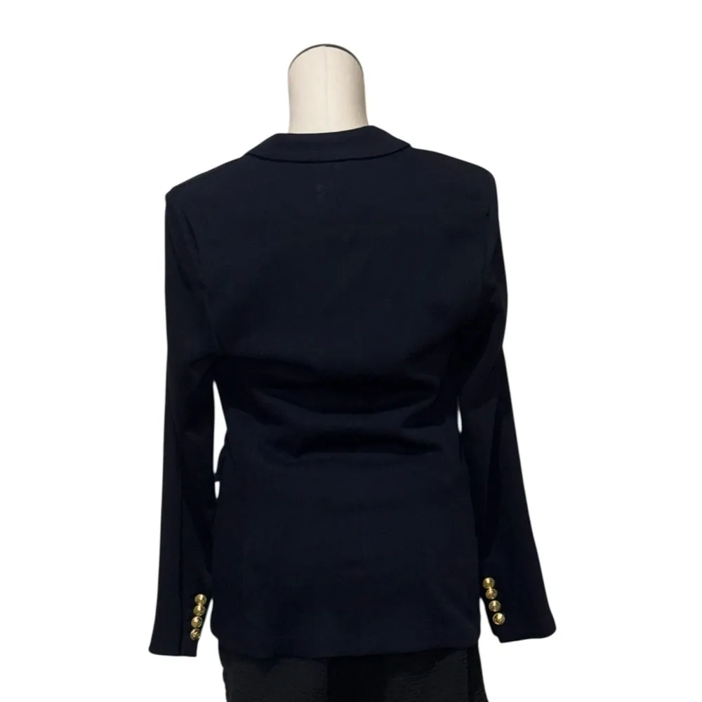 NWT Cynthia Rowley Navy Gold Button Blazer Jacket | Double Breasted Sz M - Image 4