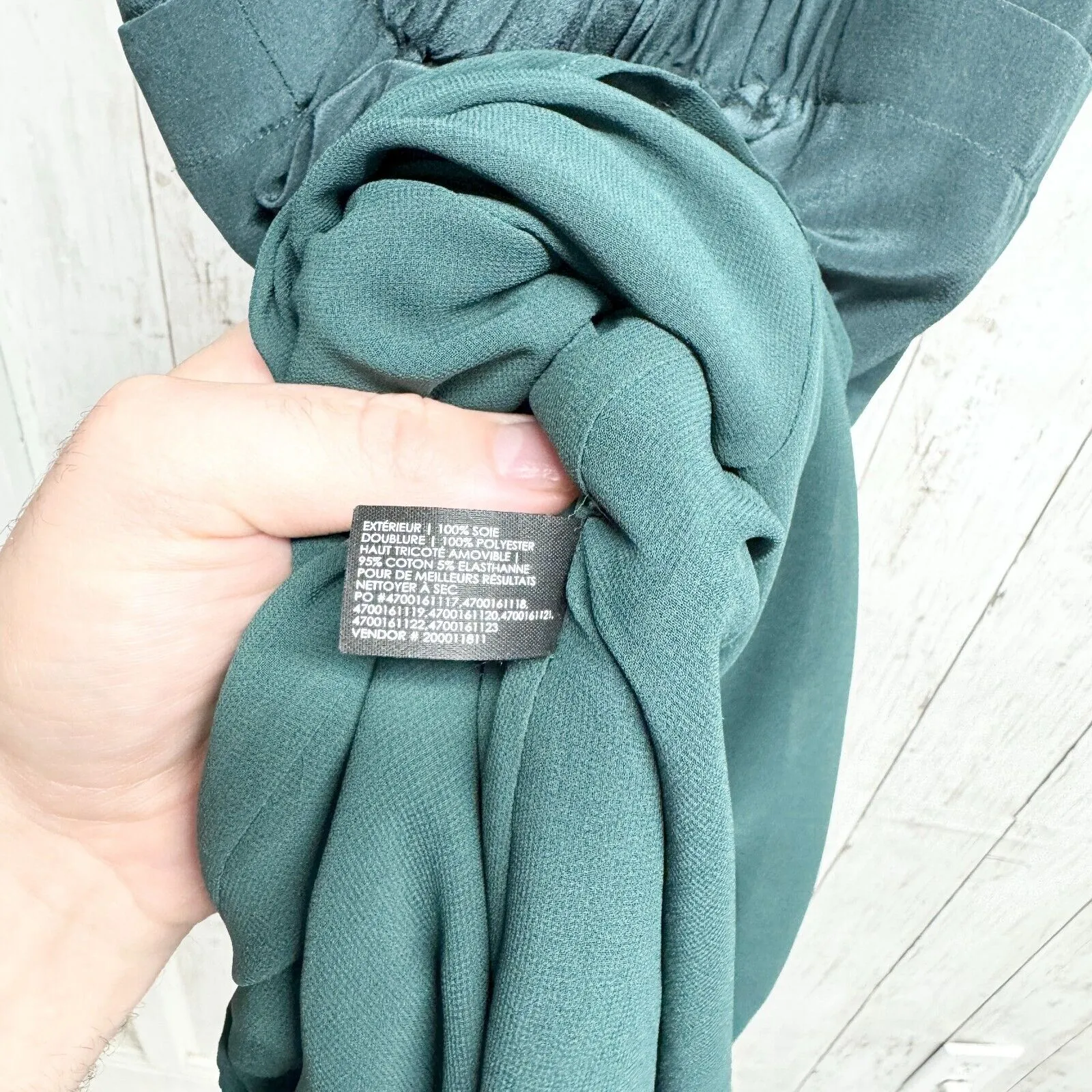 Club Monaco 100% Silk Sleeveless Forest Green Snatched Mini Dress Size 0 - Image 4