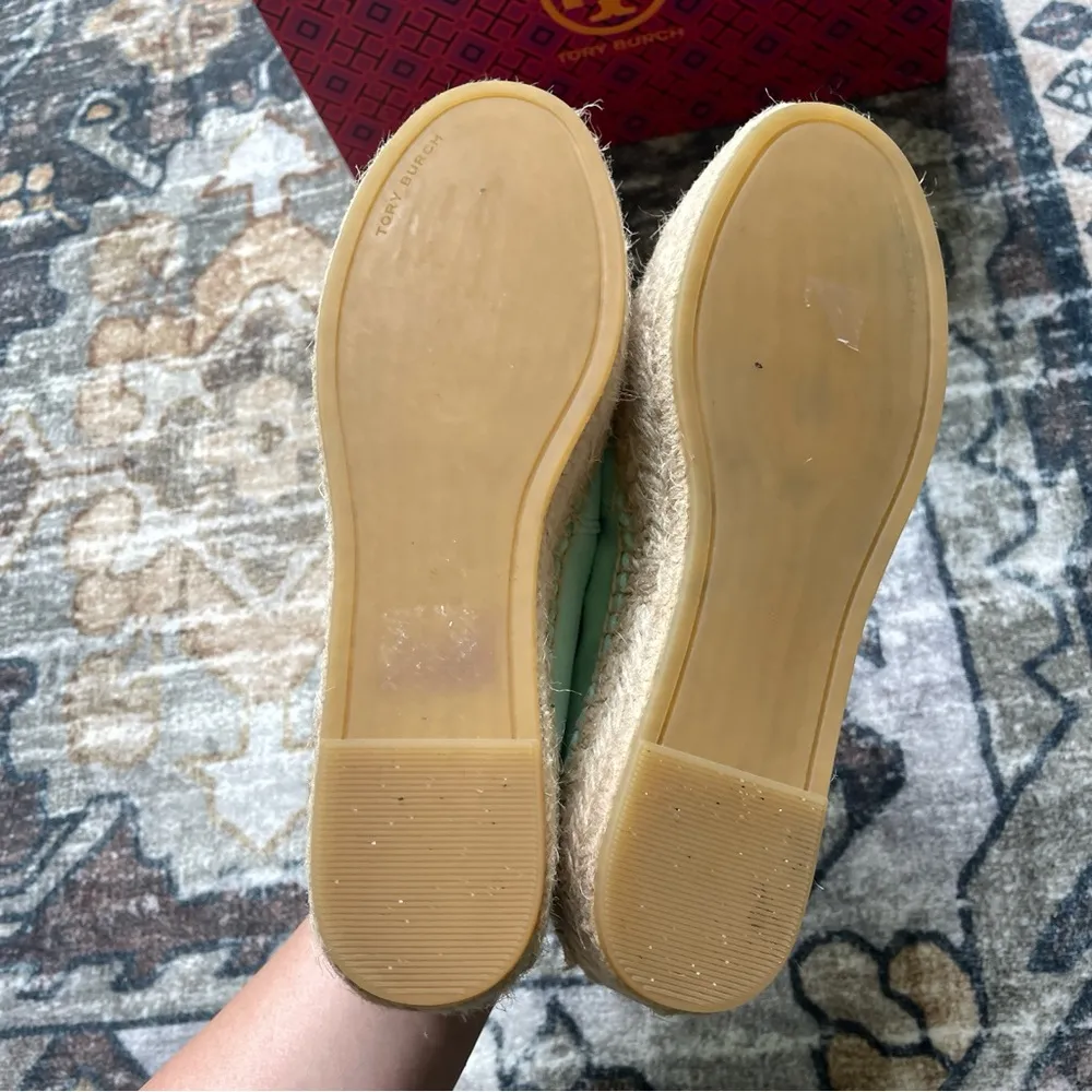 Tory Burch Everly Platform Soft Aqua Royal Suede Espadrilles - Image 8