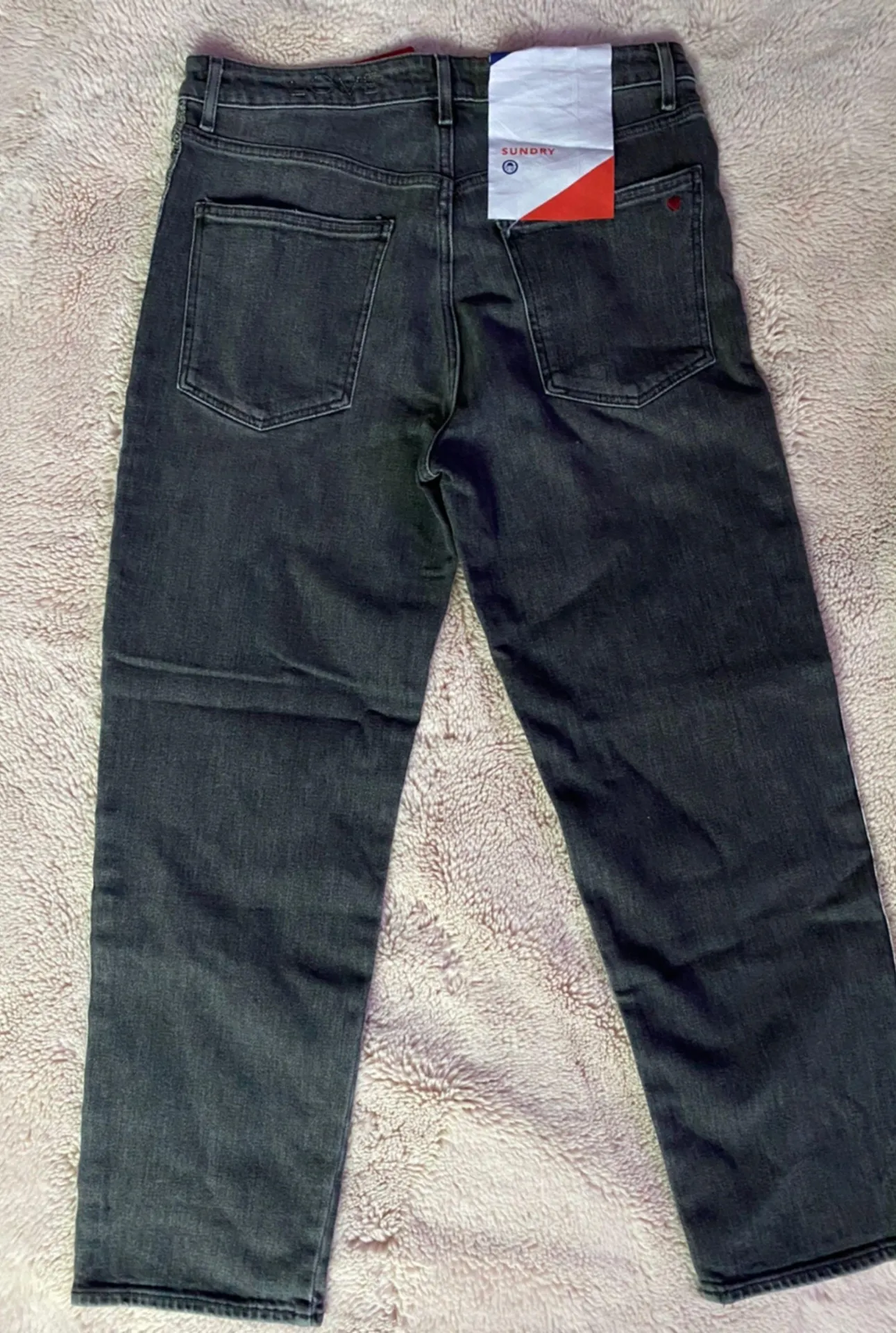 Sundry Leopard-Trimmed Ultra High-Rise Straight Jeans - Image 6